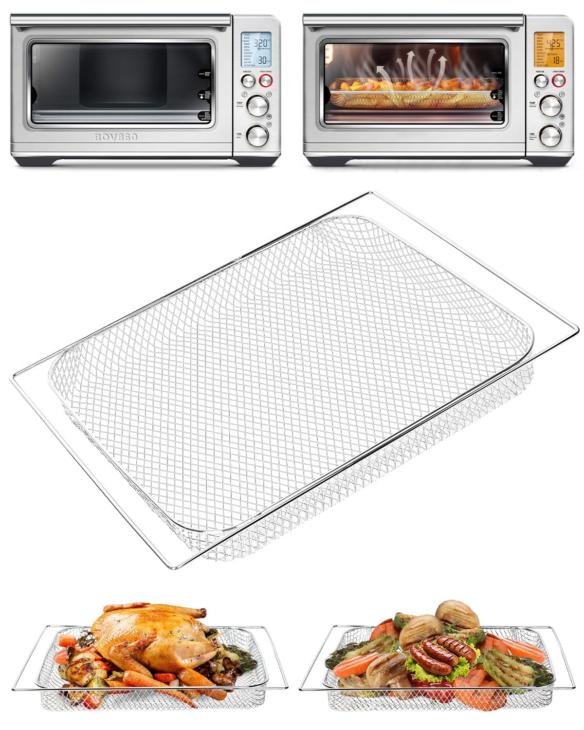 Oven Fryer Mesh Basket 1-Piece with Breville BOV860BSS Convection Oven, Stain...