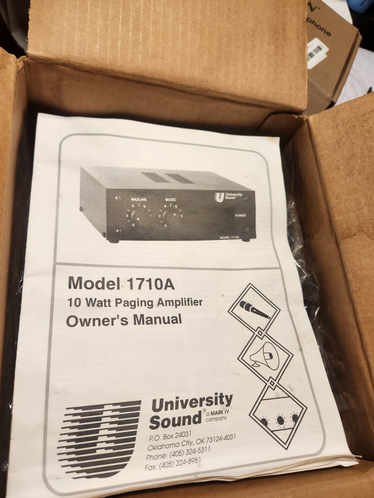University Sound 1710A 10 watt paging amplifier