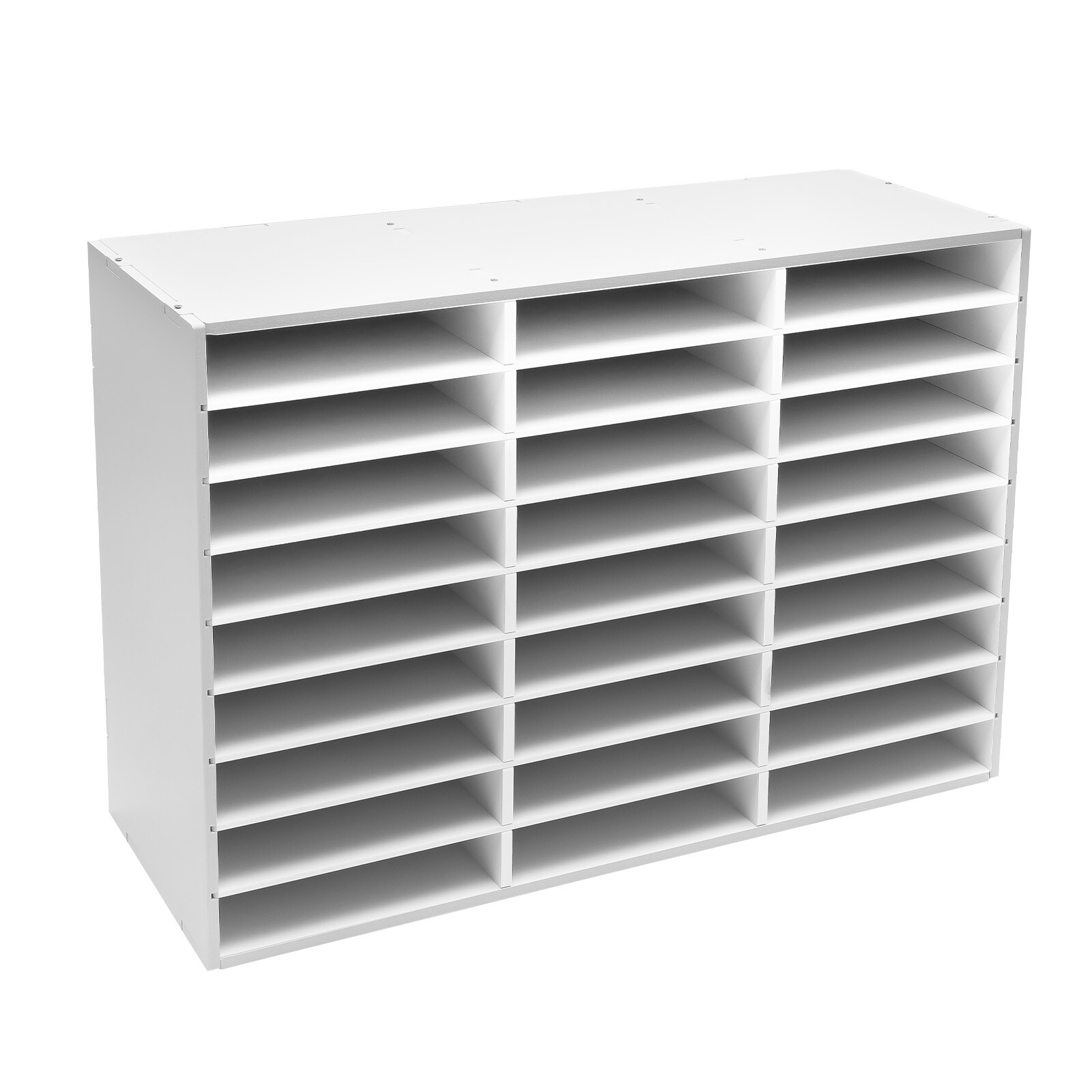 27 Slots Classroom Keepers Literature Storage Rack PVC File Holder Mailbox White