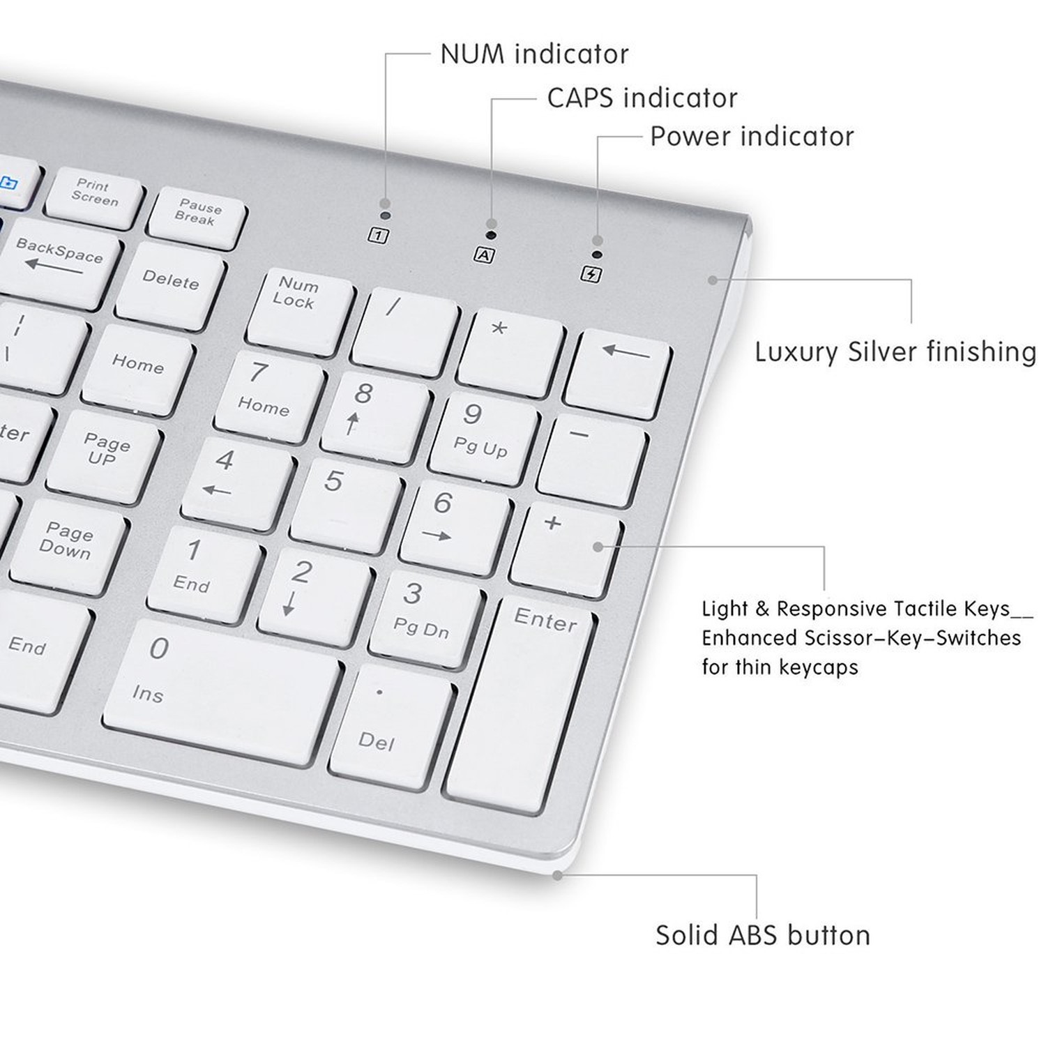 Wireless Keyboard and Mouse Combo with USB C & USB A Receiver-Full Size Type ...