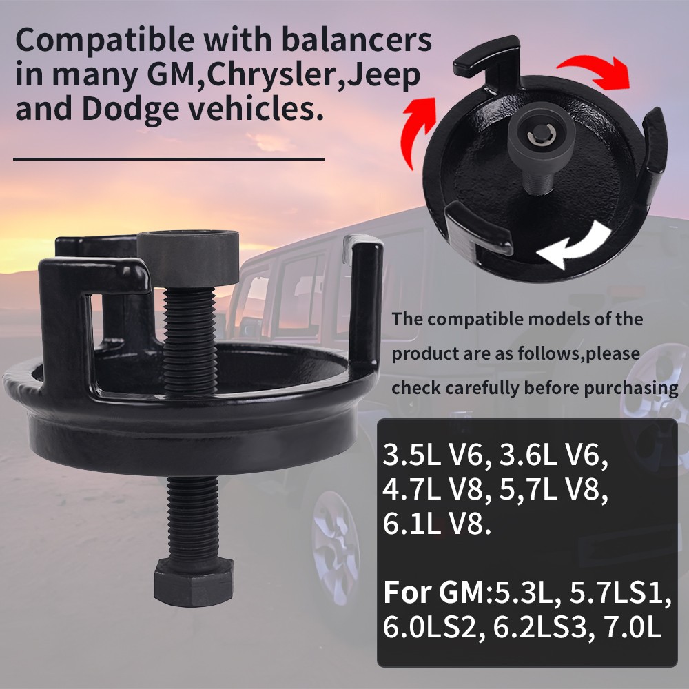 25264 Harmonic Balancer Puller Tool Kit For GM Engine Models 5.3 5.7 6.0 6.2L