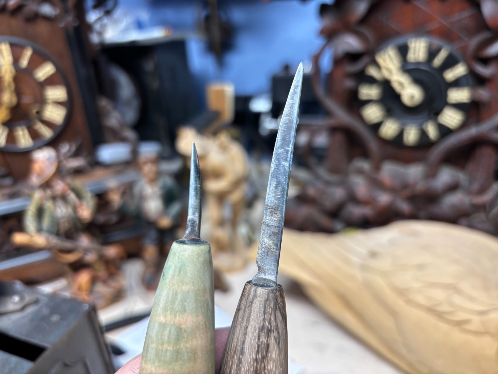 2 WoodCarving Knives Made By John Dunkle