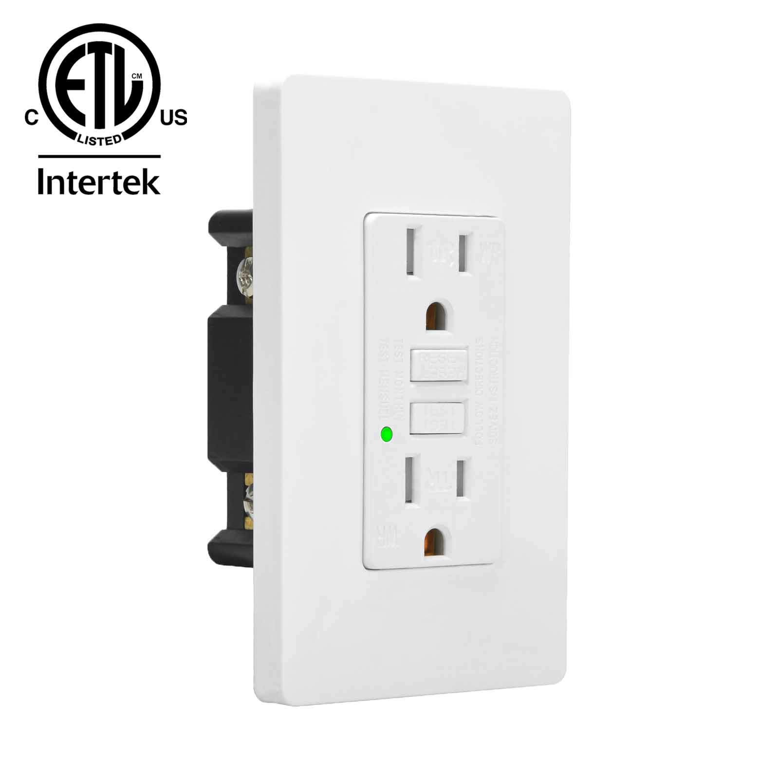100Pack GFCI Outlet 15A Wall Receptacle Tamper Resistant TR WR w/ Wall Plate ETL