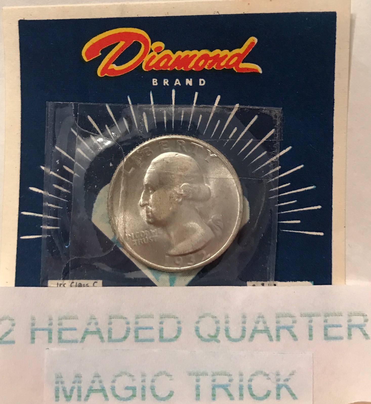 2 Headed Quarter Diamond Brand Magic / Coin Toss Trick, Nice