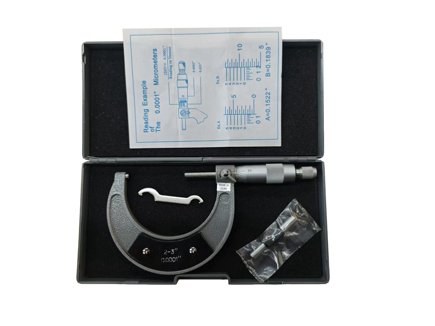mhc, Outside Micrometer, 2-3"x0.0001", 600-C013