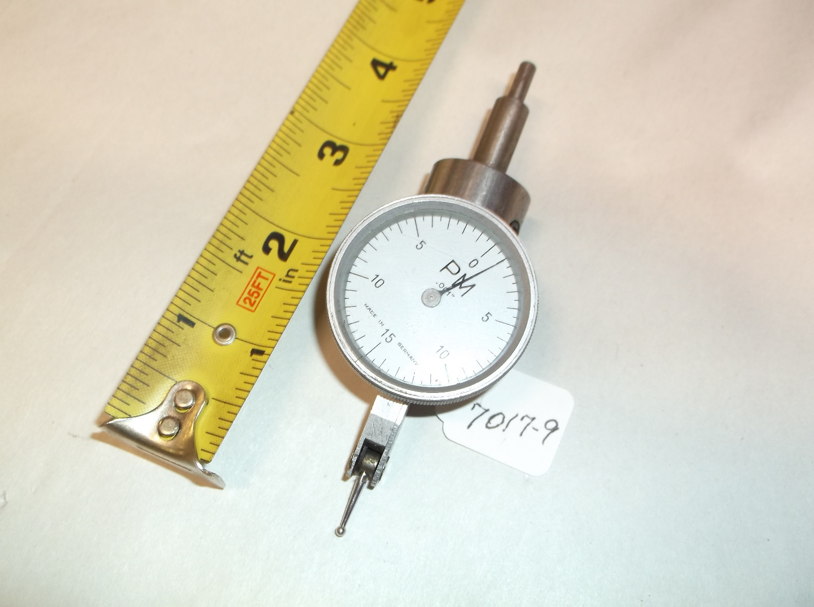 P M Machinist Test Indicator, (.001") .028" Travel in each direction, Germany