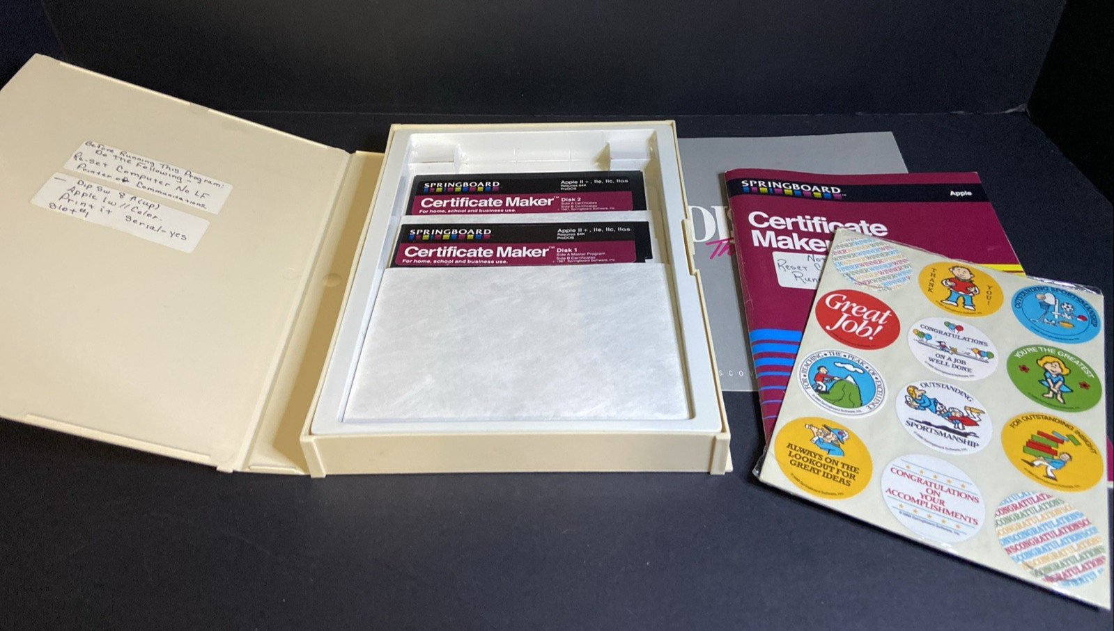 The Certificate Maker by Springboard Software for Apple II+,IIe,IIc,IIgs 1987