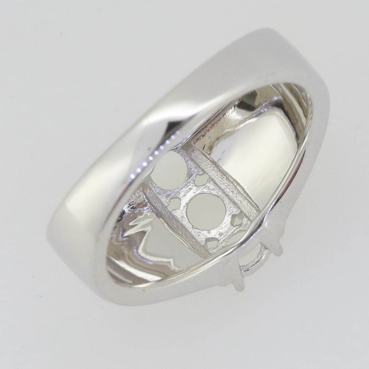 Sterling Silver Semi Mount Ring Setting Round RD 4x4mm White Topaz PJC16714R
