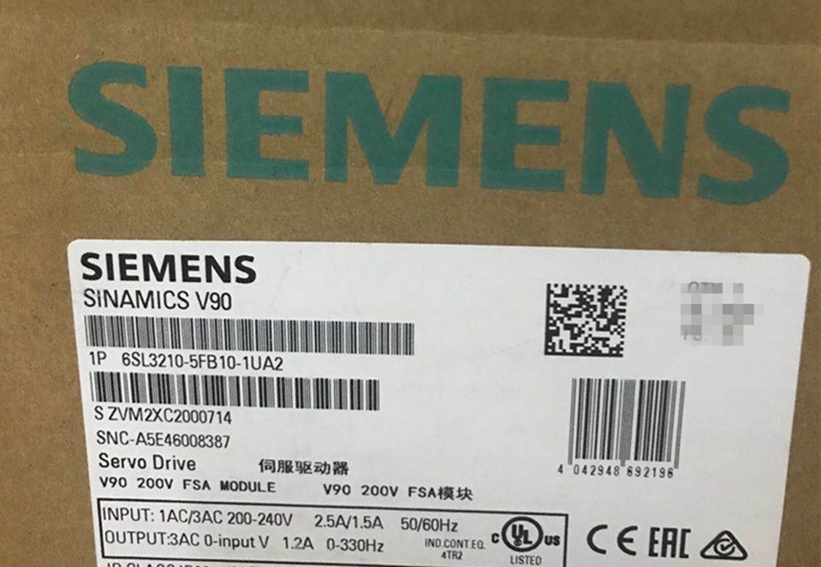 New In Box SIEMENS 6SL3210-5FB10-1UA2