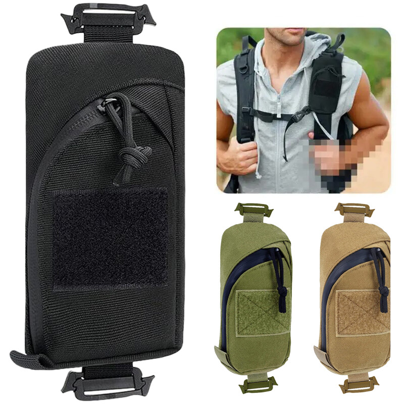 Tactical Molle Compact Backpack Shoulder Strap Pouch for Outdoor Hiking Hunting