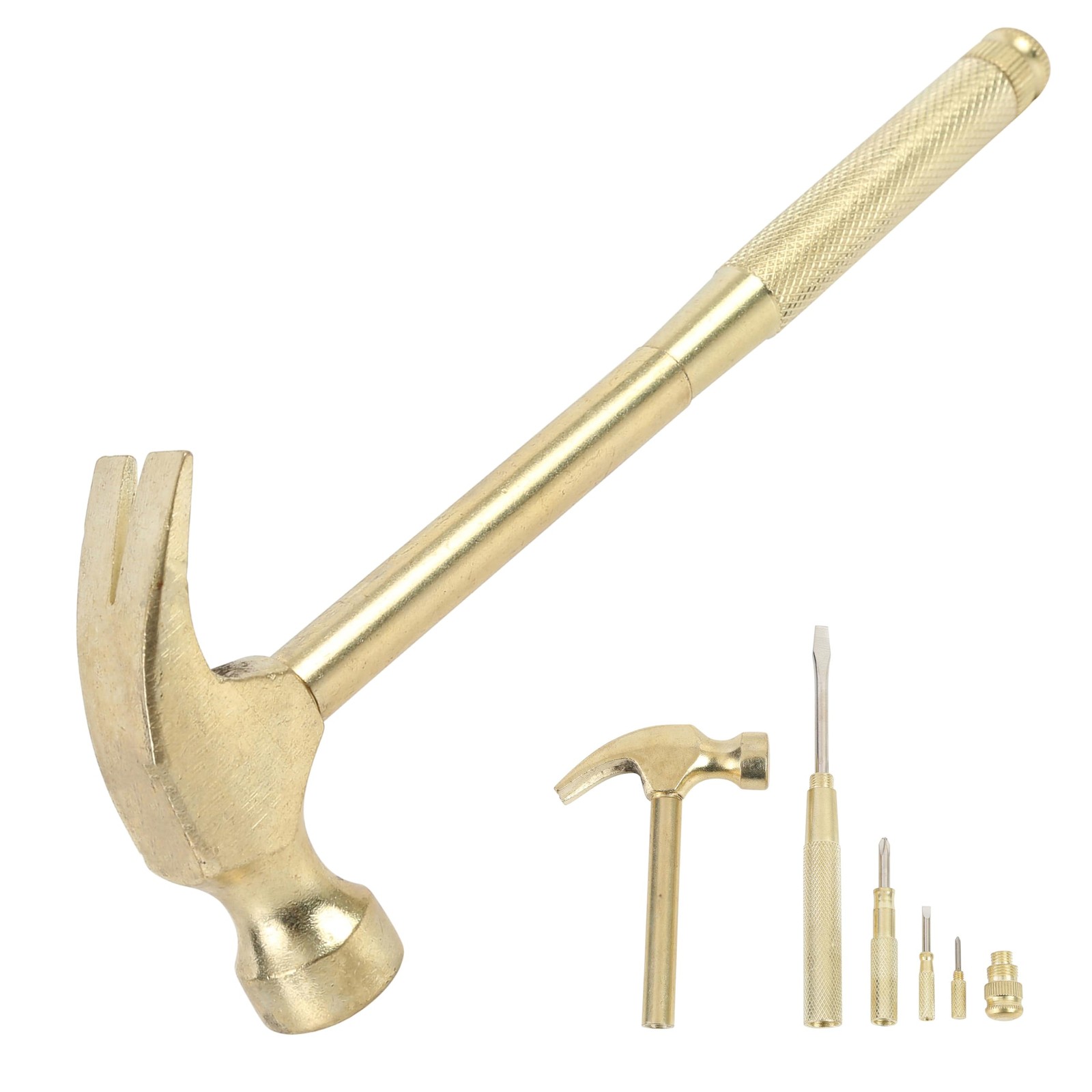 5-in-1 Hammer Multitool: Screwdriver, Chrome, Rust-Resistant, Household Gifts