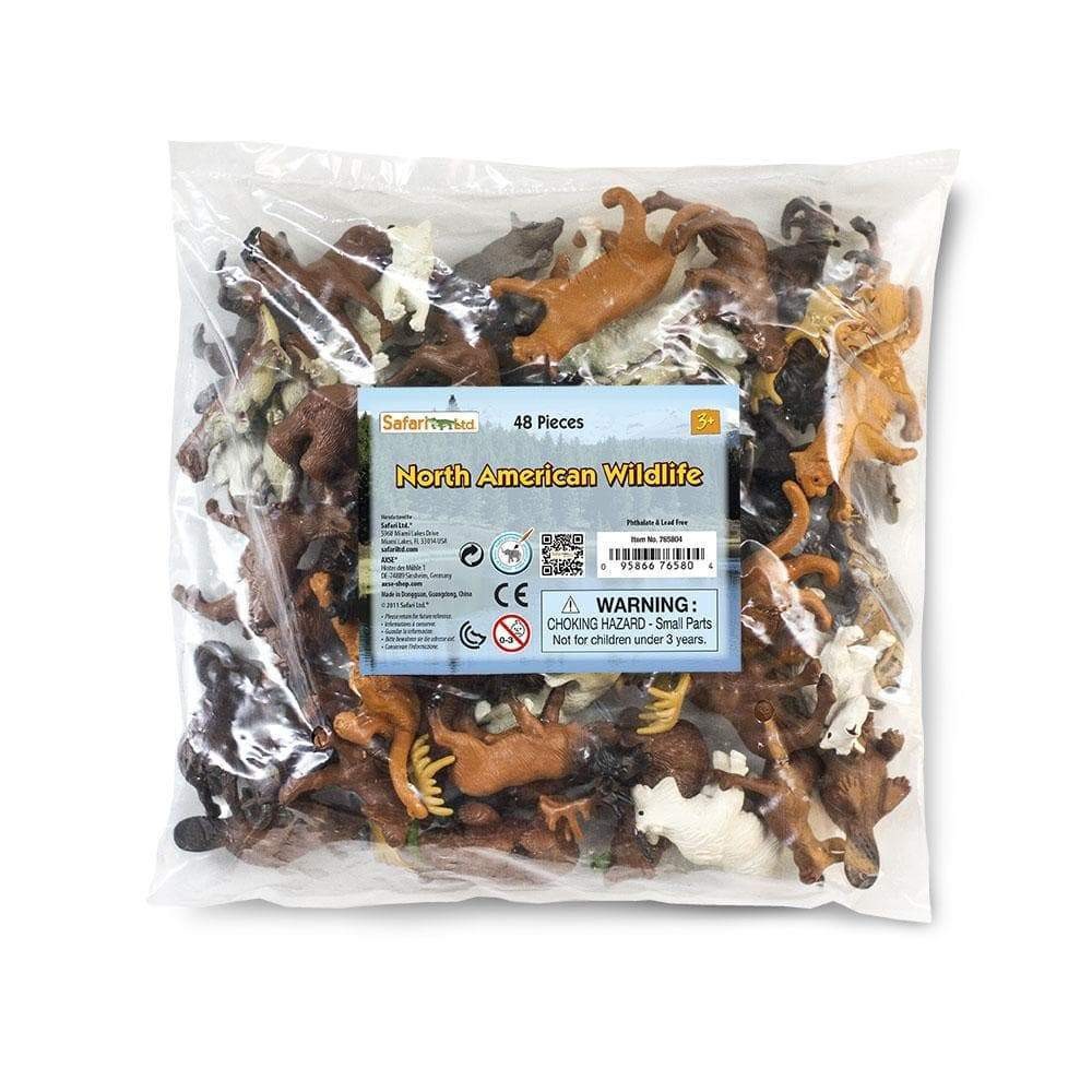 North American Wildlife Animals Safari Pack of 48 Realistic Figures 765804
