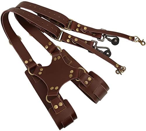 Double Camera Harness, Adjustable Camera Straps for Brown(dual Camera Strap）