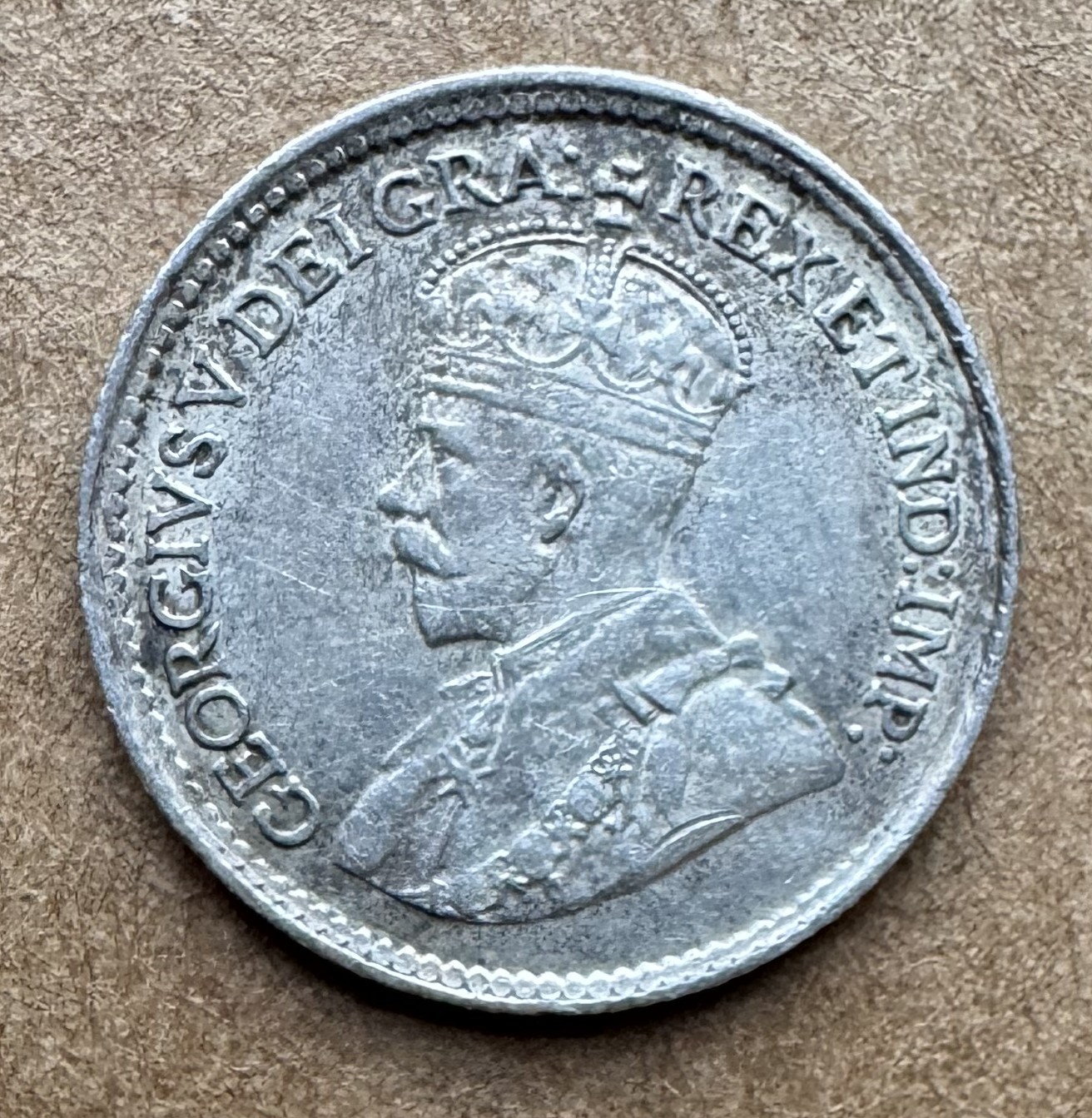 1918 CANADA 5 CENTS .925 SILVER COIN GEORGE V KM# 22 1918 FIVE CENTS NICE XF