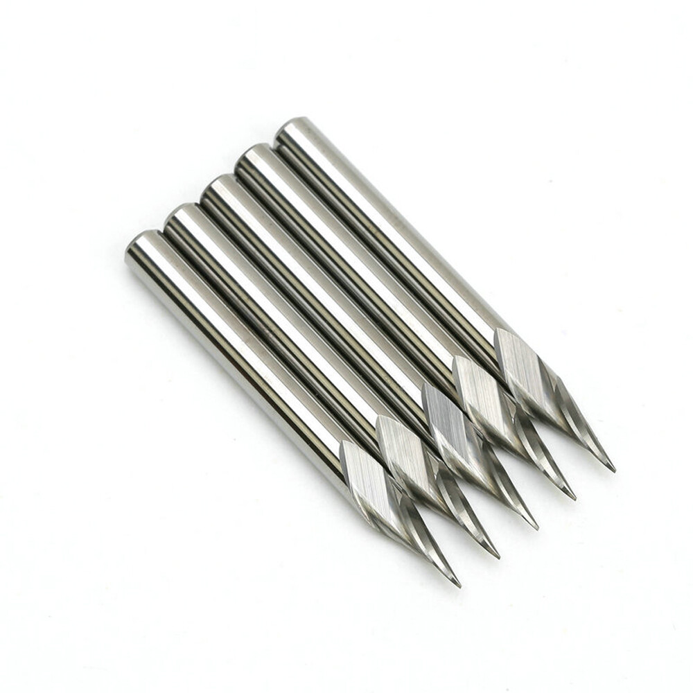 3.175mm 30 Degree 0.1mm V Groove 1 Flute Spiral Carbide Engraving Bits for Metal
