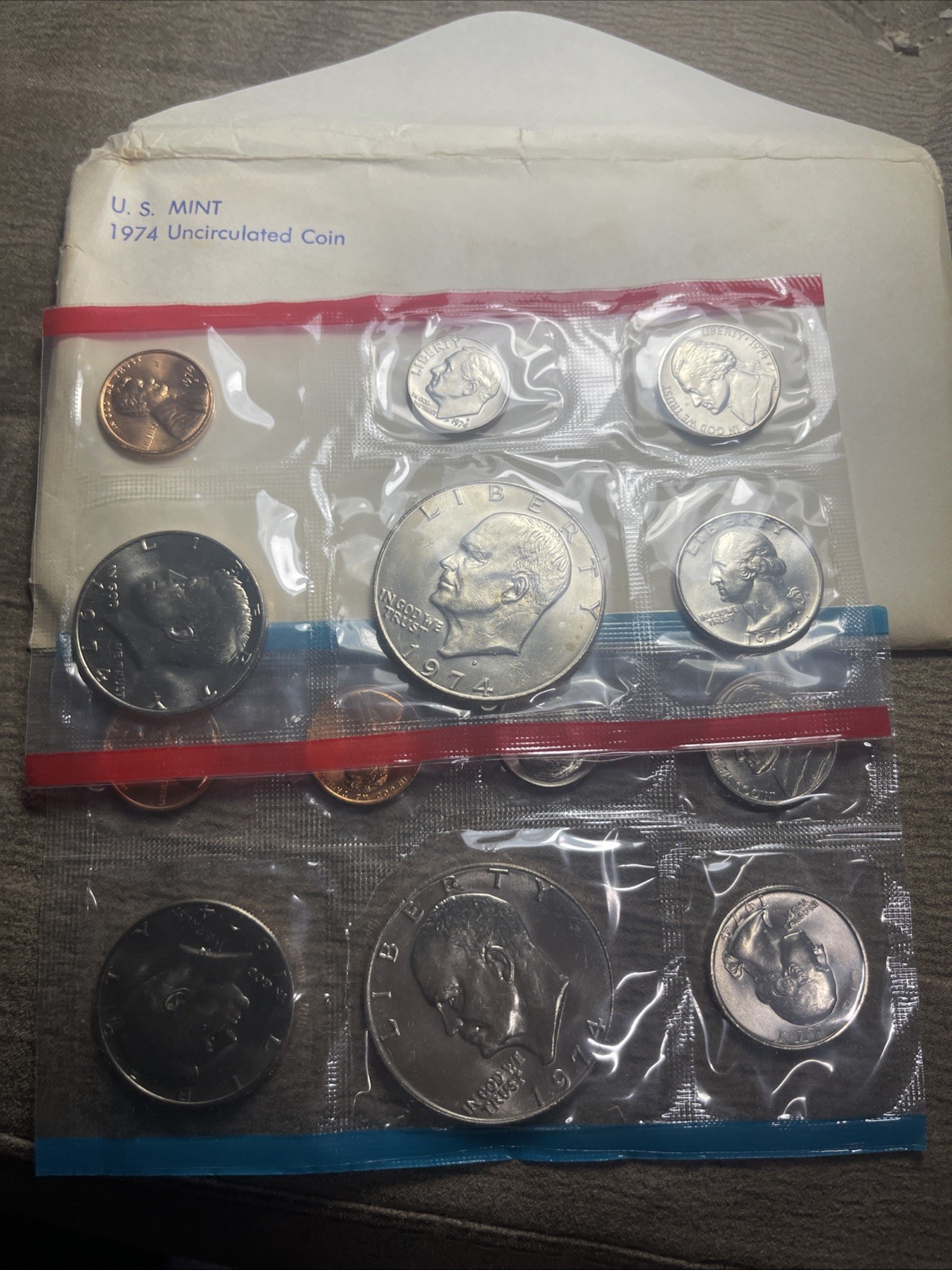 1974 Mint Set Original Envelope 13 Brilliant Uncirculated Coins