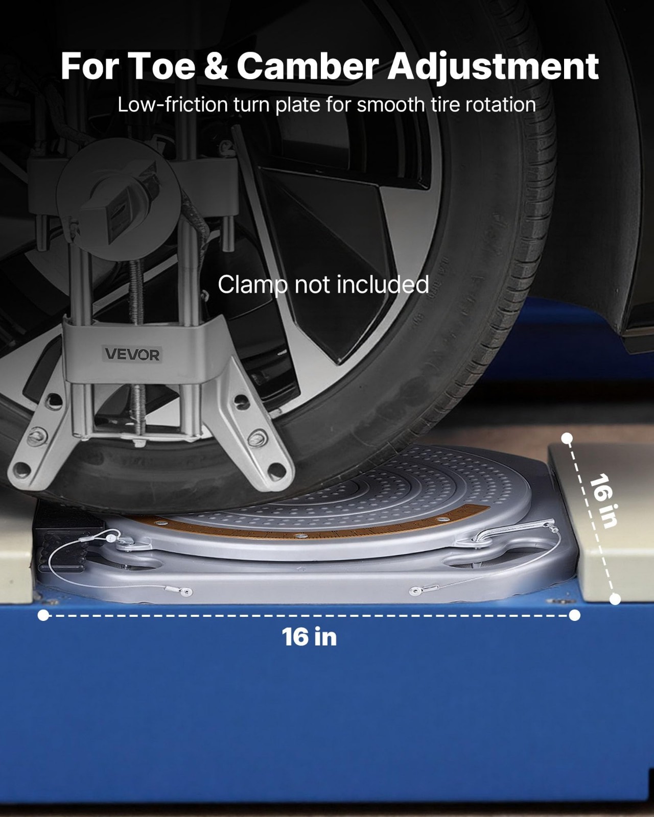 Wheel Alignment Turn Plates 4-Ton Capacity, Brass Dial, 360° Rotating Tool for C