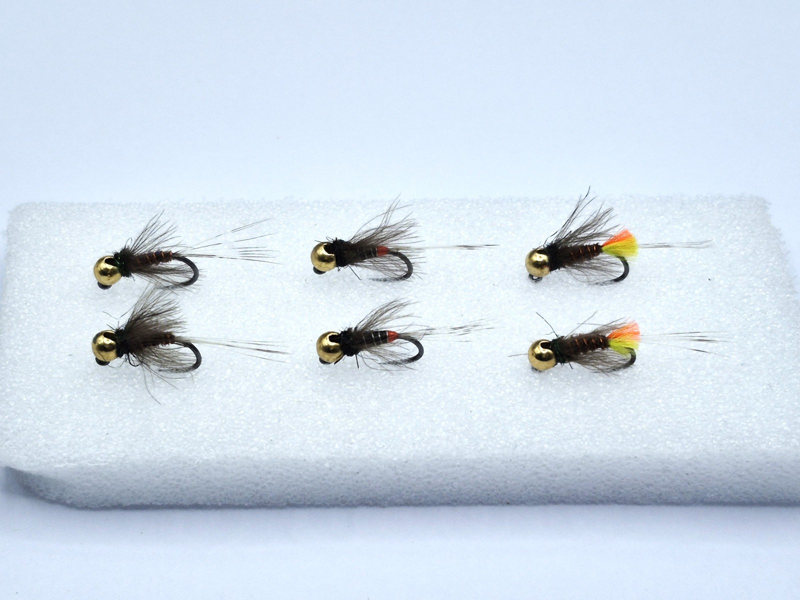 Set 6 Tungsten Bead Jig Nymphs for Euronymphing Trout Grayling Fly Fishing Flies