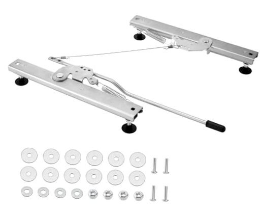 Dual Locking Ball Bearing Seat Sliders, Adjustable Bucket Seat Silver-Gray