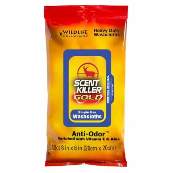 Wildlife Research Scent Killer Gold Field Heavy Duty Washcloths 12ct 8″x8" 1296