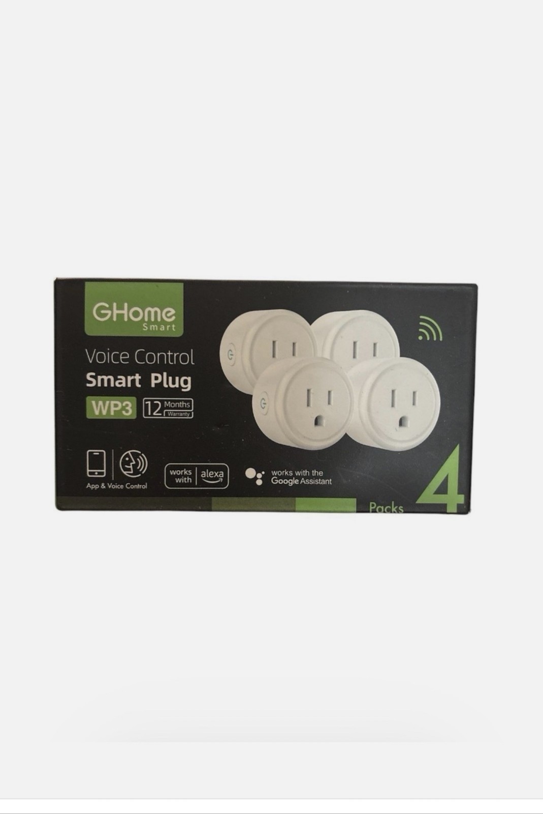 GHome Smart Voice Control Smart Plug WP3 White 4 Pack Alexa Google
