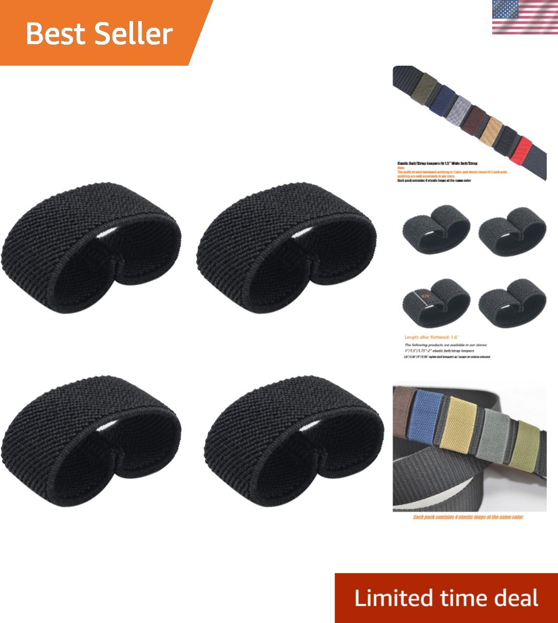 Versatile Elastic Belt Loop Keepers - Perfect for Backpack Straps & More
