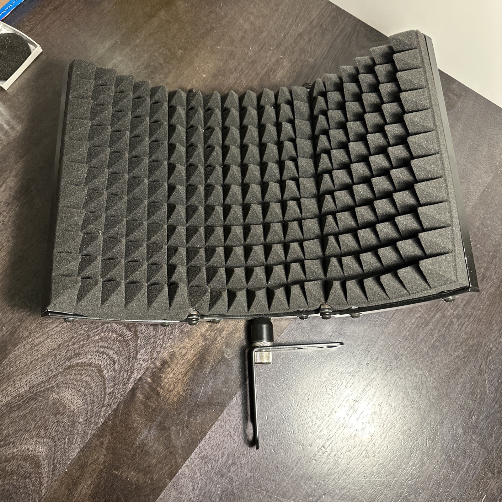 Studio Microphone Isolation Shield Foldable with Acoustic Absorbing Foam Black