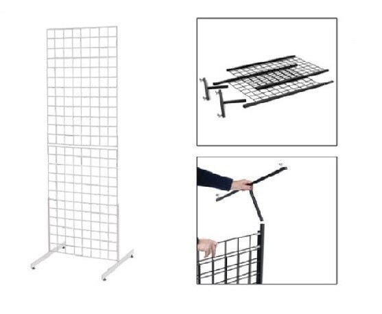 Display Grid Rack White 2 x 6 Take Apart Easy Transport Legs Craft Show Panel
