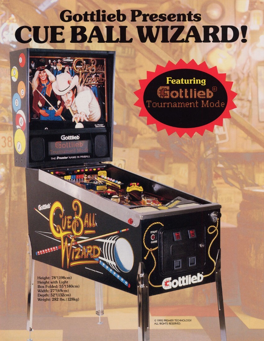 1992 Gottlieb / Premier Cue Ball Wizard Pinball Machine Rubber Ring Kit