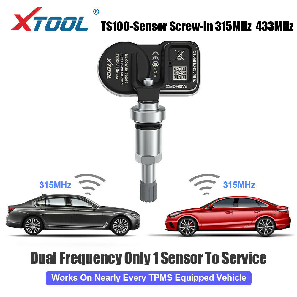 XTOOL TS100 TPMS 315MHz & 433MHz Programmable Tire Pressure Sensor 4pack Metal