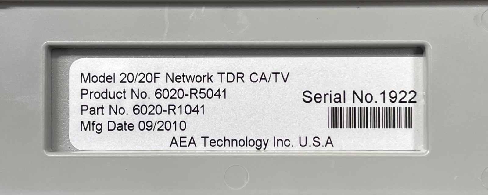AEA Technology 20/20F TDR Cable Fault Locator Time Domain Reflectometer