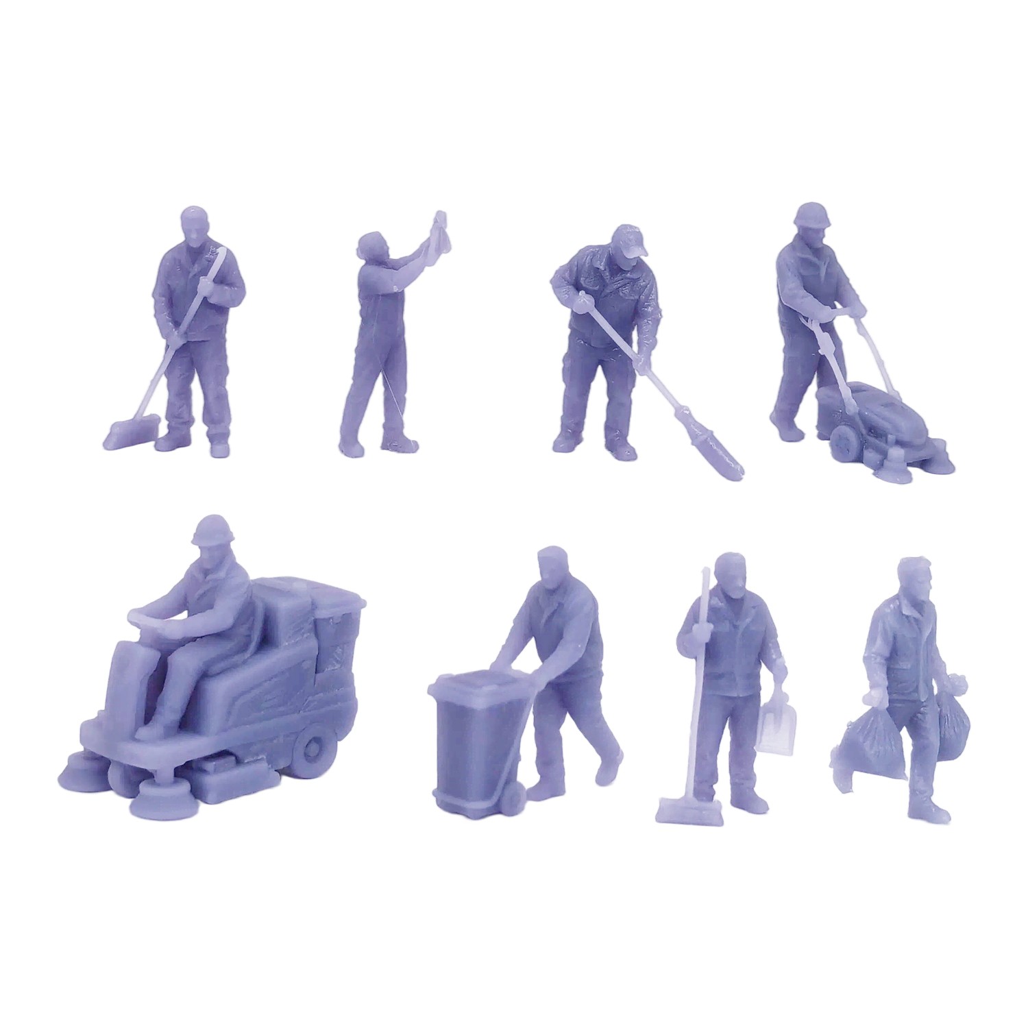Outland Models Sanitation Worker/ Street Cleaner Figure Set 1:64 S Scale