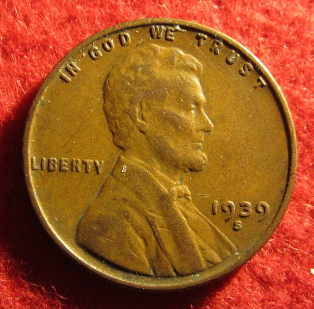 1939 S Lincoln Wheat Cent/Penny - XF Extremely Fine - Actual Coin B2321