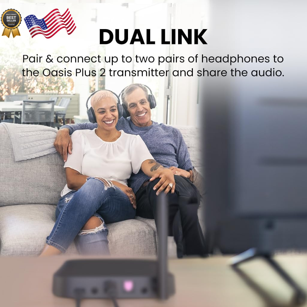 Avantree Oasis Plus 2 Bluetooth Transmitter for TV with Remote Volume Control