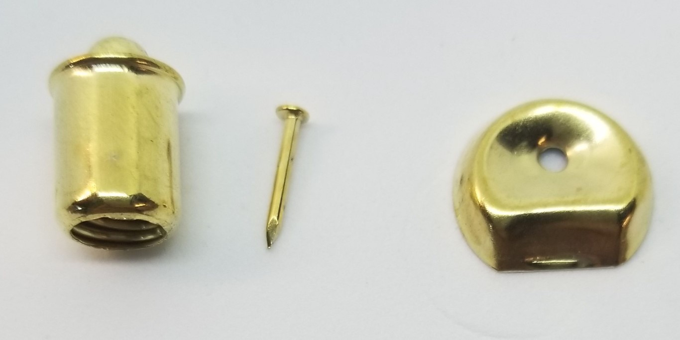 Brass Plated Bullet Catch 1/4" Diameter ball cabinet spring button door small