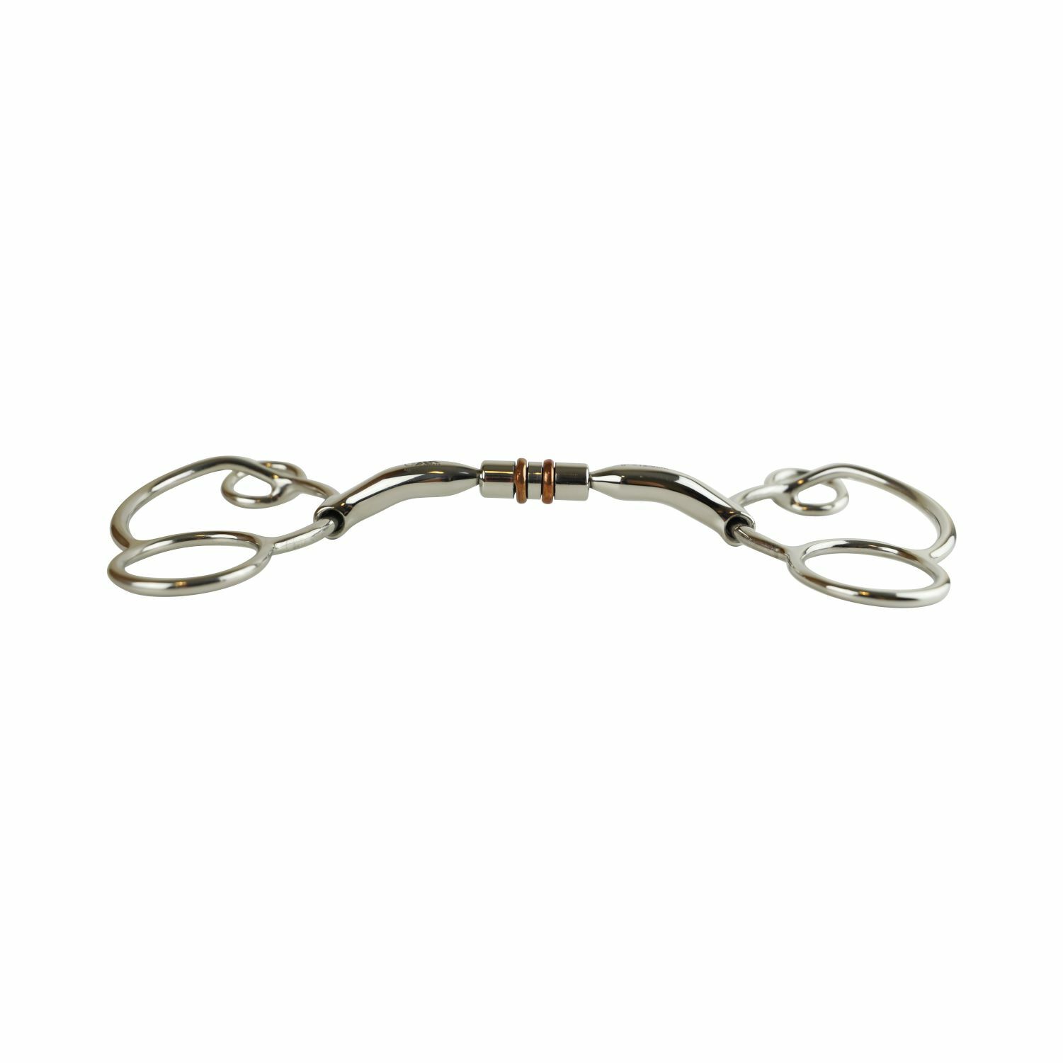 AK Universal Loose Ring Horse Riding Bit Rotary Double Cooper Roller Snaffle Bit