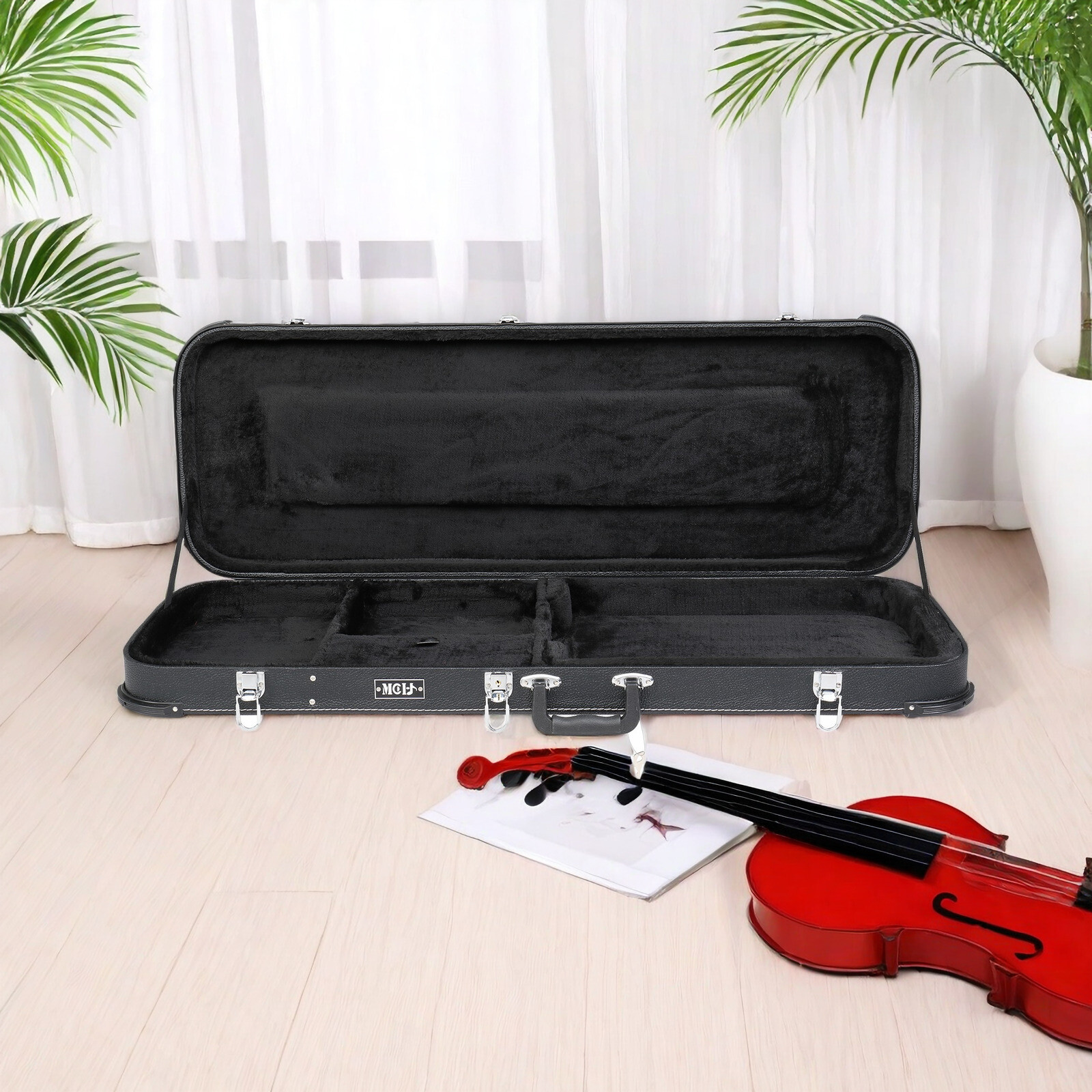 ST Electric Guitar Hardshell Case - Black & SG/TL/Model 170/Flame-Shaped Models