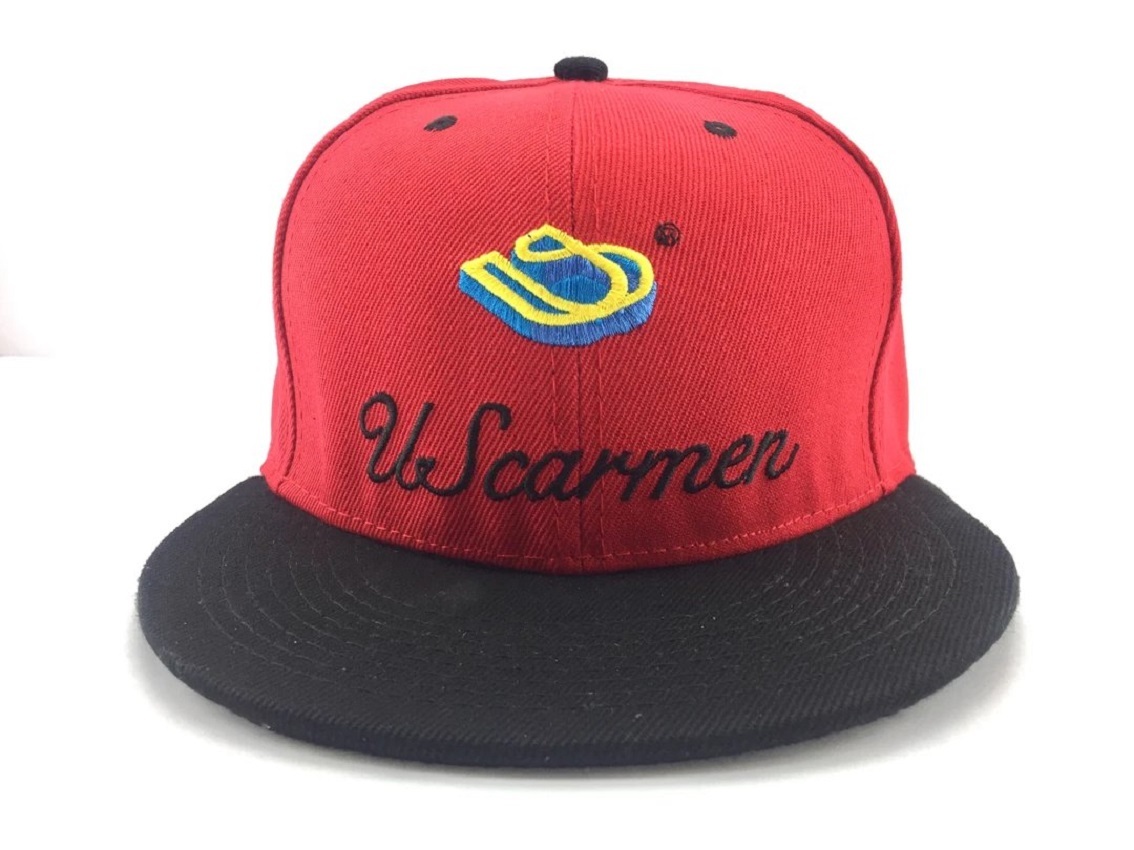 UScarmen Structured Snapback Golf Hat Baseball Cap BLACK ORANGE RED Unisex