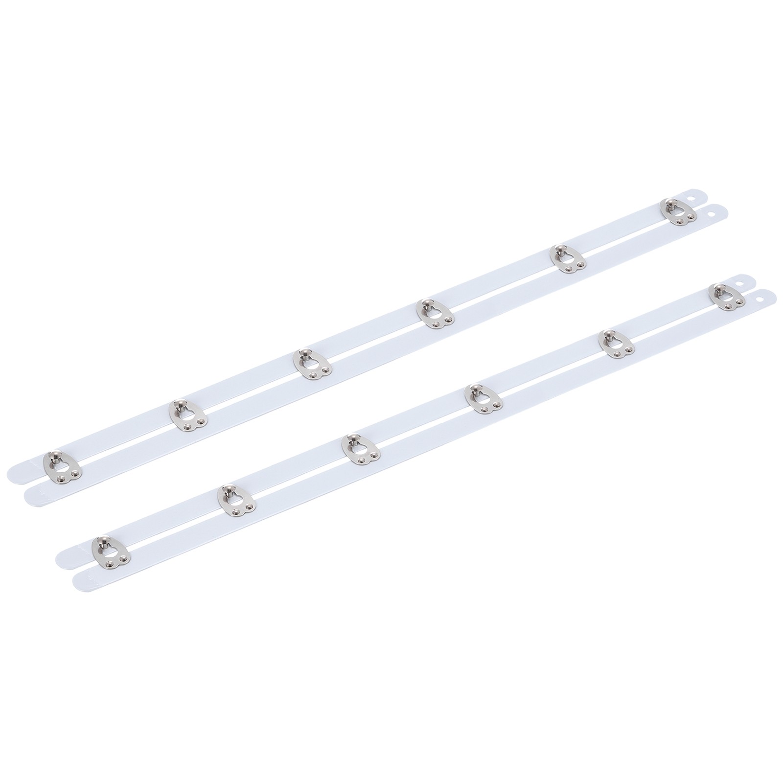 2 Set Corset Busk, 12 Inch White Steel Boning Support with Silver Buttons