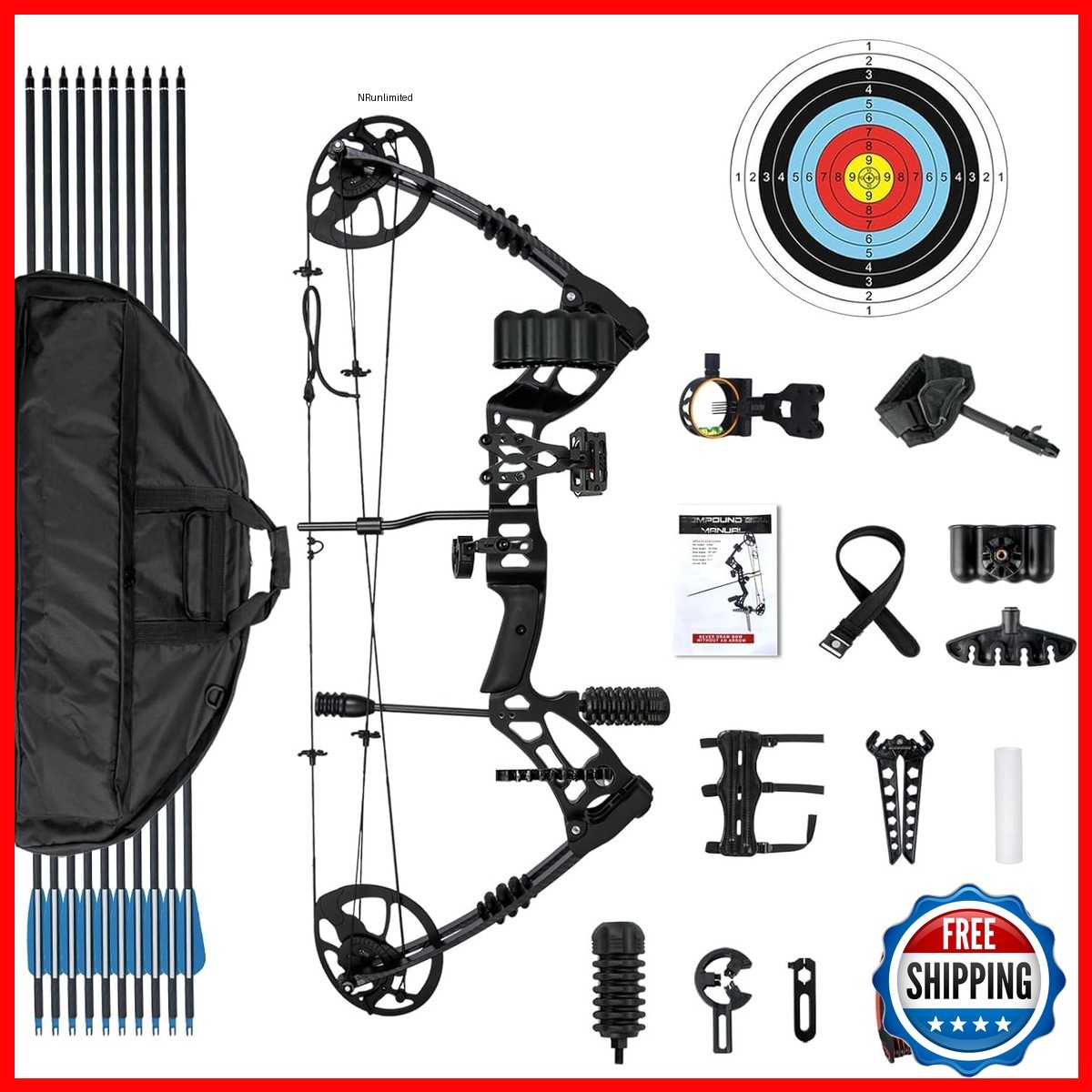 Akchoer Compound Bow And Arrow Set 30-70 Lbs Draw Weight 23.5-31 Draw Length