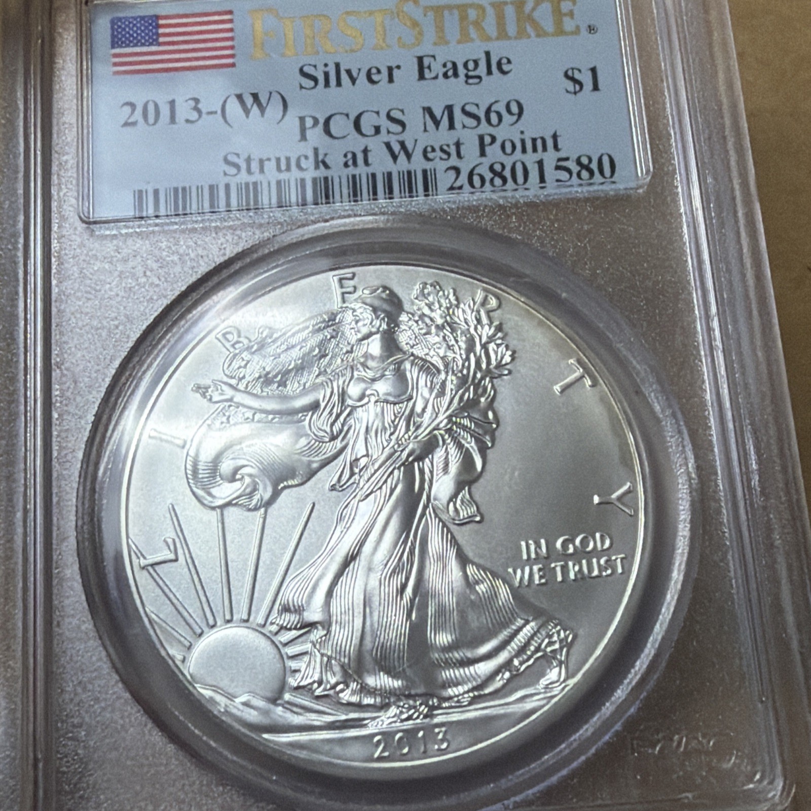 2013 (W) Silver Eagle PCGS MS69 First Strike At West Point Coins
