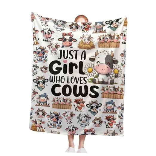 Cow Blanket, Just A Girl Who Loves 50"x40"for Kids Just a Girl Who Loves Cows1