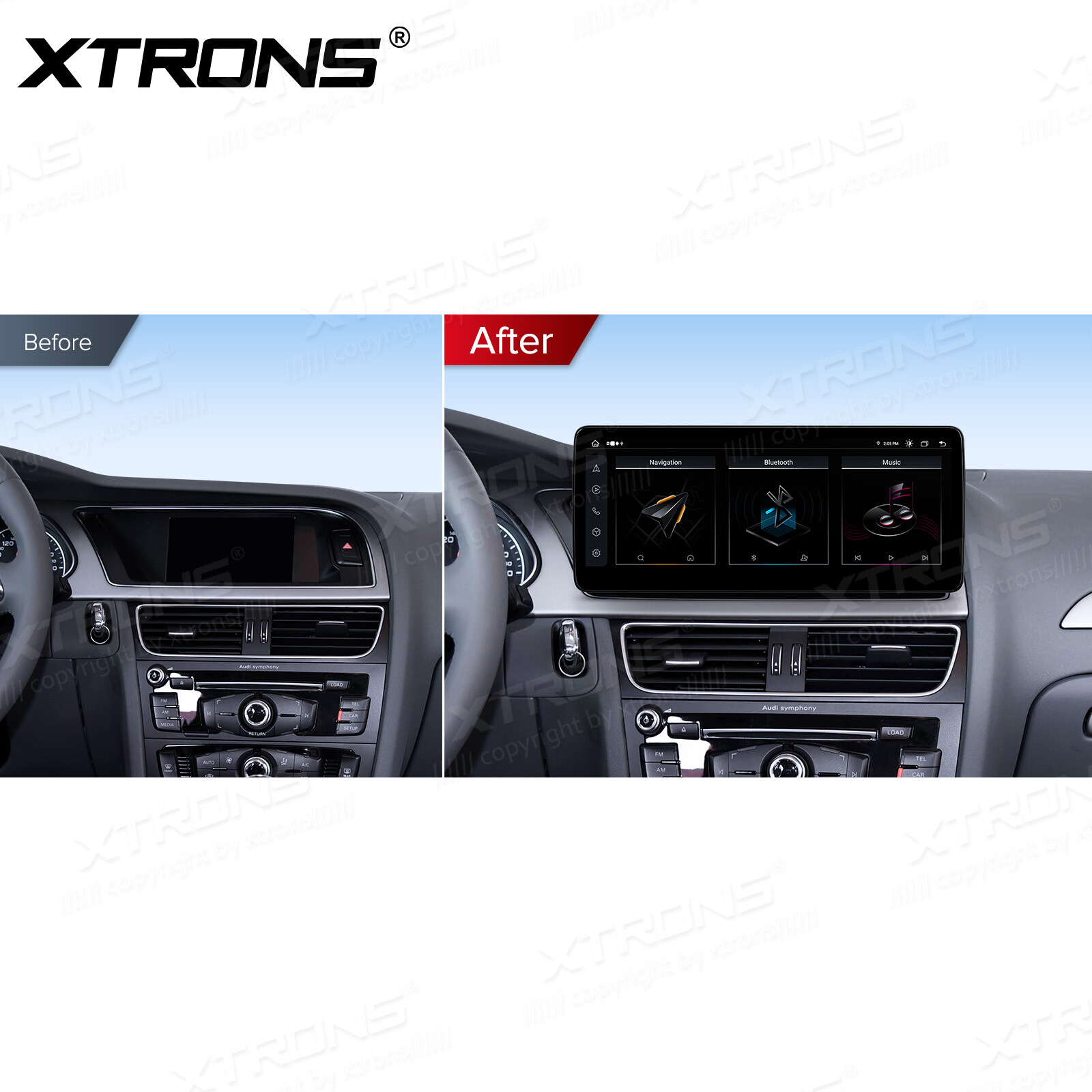 12.3" Screen for Audi A4 A5 Car Stereo Navigation GPS Octa Core Bluetooth 4G 64G