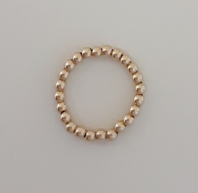 14 Karat Gold Filled Bead Stretch Stacking Ring - All Sizes Available