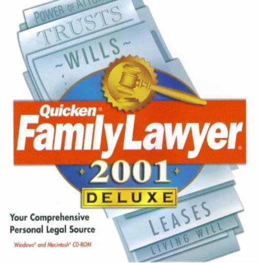 Family Lawyer 2001 Deluxe PC MAC CD create custom legal documents law letters!