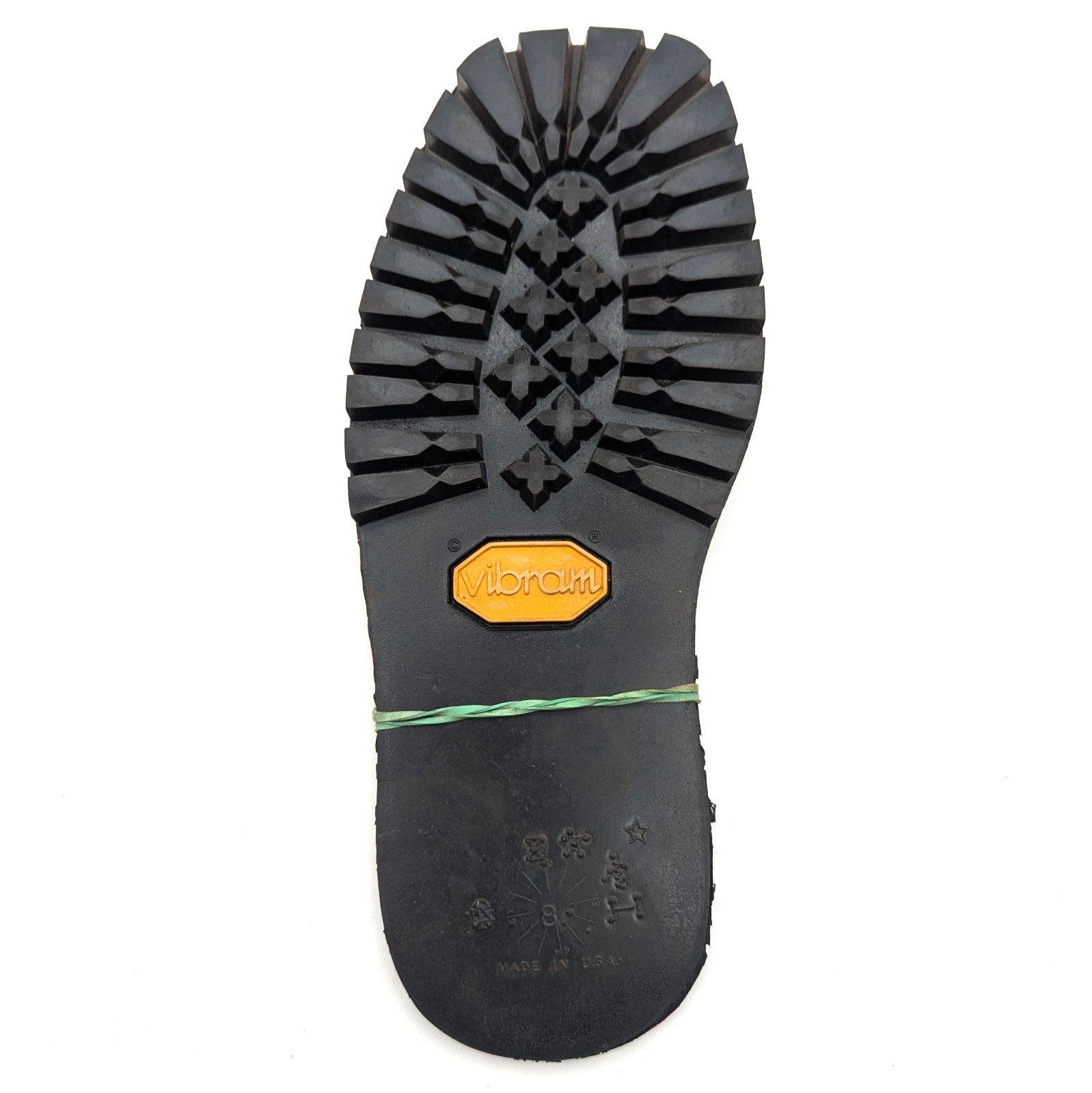 Vibram #100 Montagna SBR Solid Soles Size 8 Rugged Outdoor 1 Pair Black