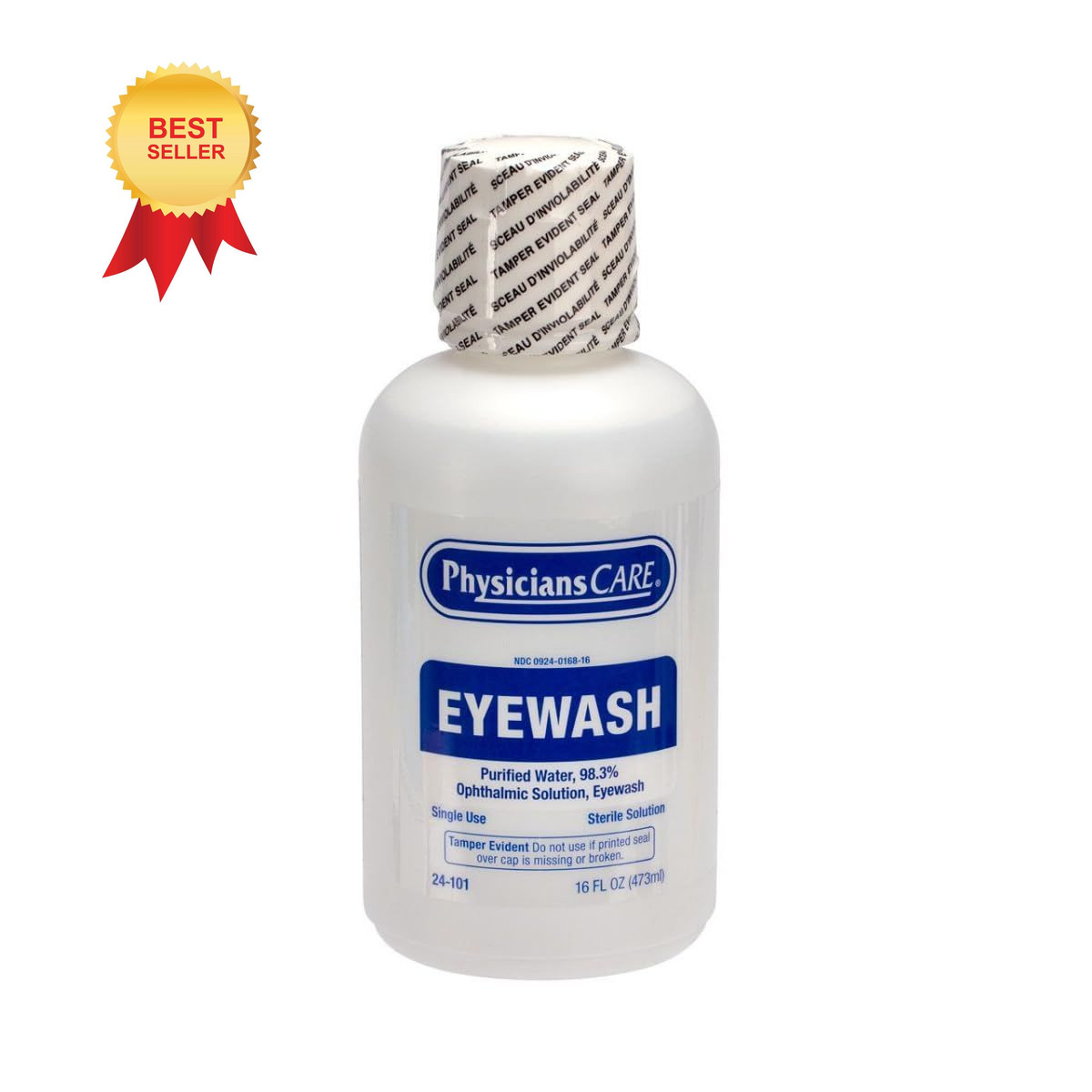 PhysiciansCare Eye Wash Solution, Sterile Isotonic Buffered 16 Ounce, Clear