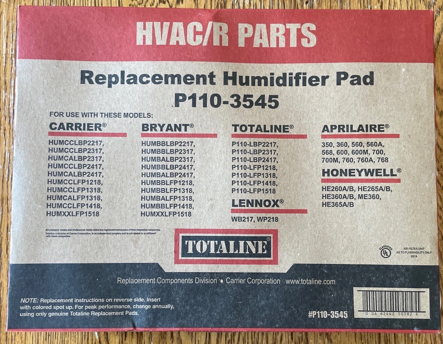 Totaline P110-3545 Humidifier Replacement Humidifier Pad New Sealed