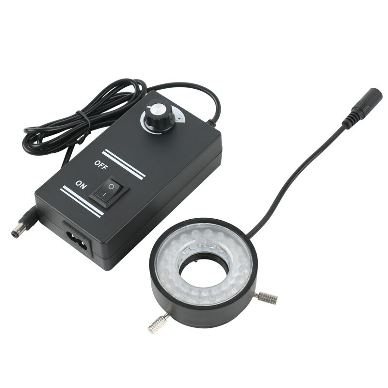 LED Ring Light Source Brightness Adjustable w/40 Led for Video Stereo Microscope