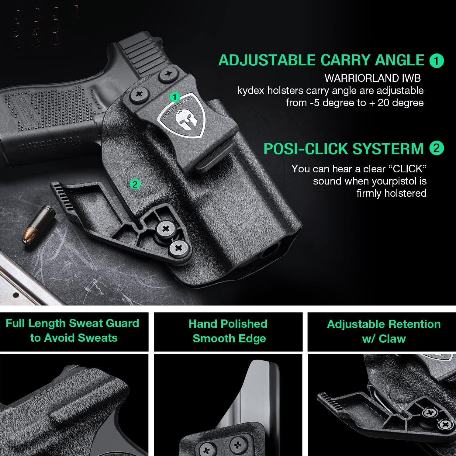 IWB Holster Optic Cut For Glock17/19/19X/26/44/45 Gen(1-5)&Glock 23/32 Gen(3-4)